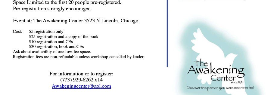 Healing Part By Part Book Reading and Workshop Chicago April 2018