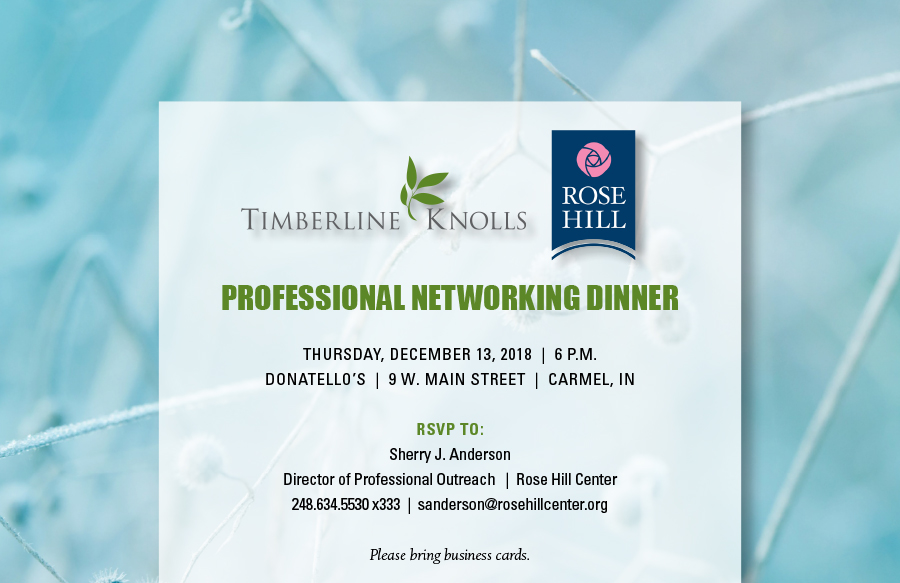 Timberline Knolls Rose Hill Networking Dinner
